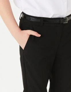 M&S Collection Girls' Skinny Leg Belted School Trousers (2-18 Yrs) 22 M&S Collection Girls' Skinny Leg Belted School Trousers (2-18 Yrs) -SCHOOL UNIFORM Sales SD 04 T76 1428 Y0 X EC 5