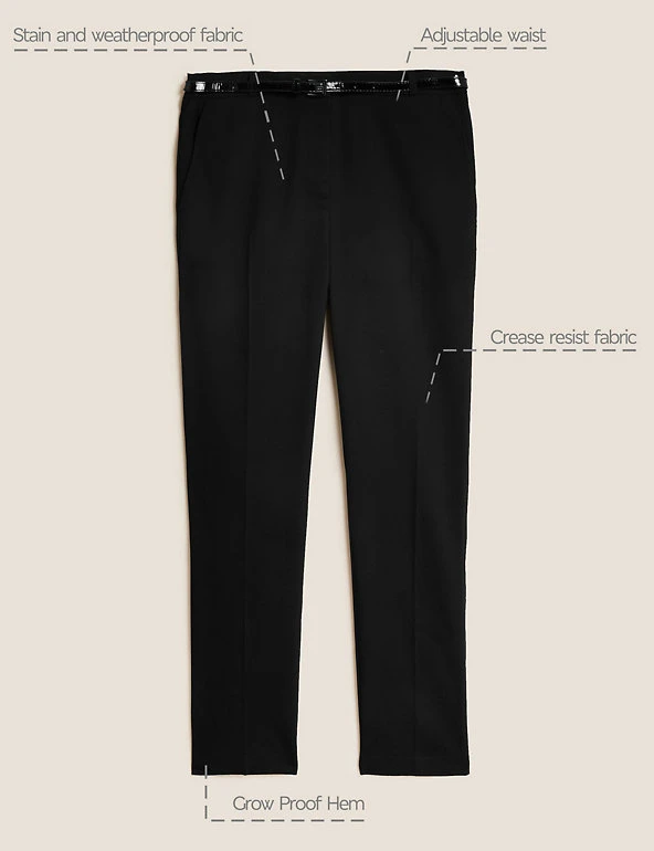 M&S Collection Girls' Skinny Leg Belted School Trousers (2-18 Yrs) 4 M&S Collection Girls' Skinny Leg Belted School Trousers (2-18 Yrs) - Image 2