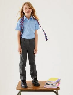 M&S Collection Girls' Slim Leg Slim Fit School Trousers (2-18 Yrs) 20 M&S Collection Girls' Slim Leg Slim Fit School Trousers (2-18 Yrs) -SCHOOL UNIFORM Sales SD 04 T76 1432 T0 X EC 0
