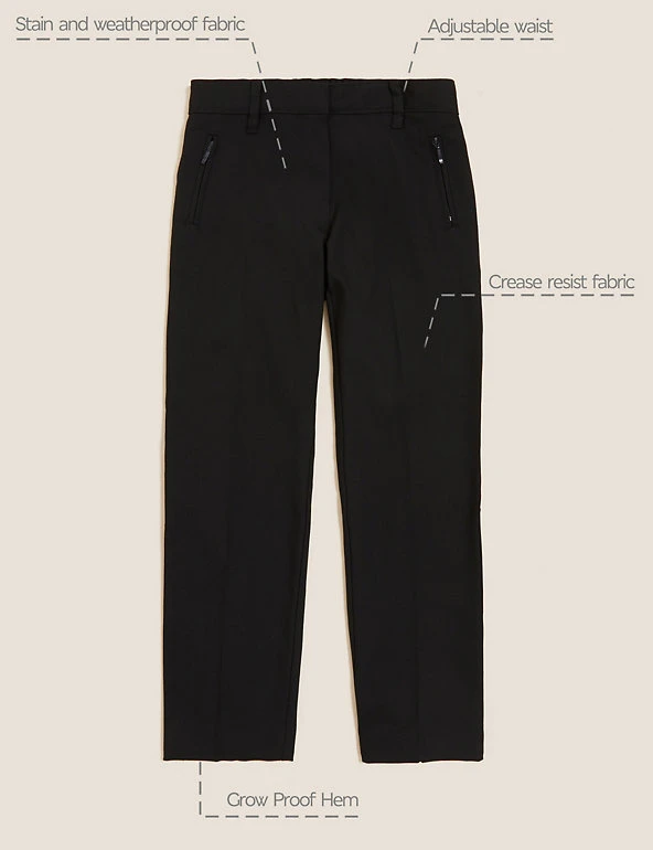 M&S Collection Girls' Slim Leg Slim Fit School Trousers (2-18 Yrs) 4 M&S Collection Girls' Slim Leg Slim Fit School Trousers (2-18 Yrs) - Image 2