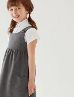M&S Collection Dresses School Girls' Cotton Pinafore (2-12 Yrs) -SCHOOL UNIFORM Sales SD 04 T76 1773 T0 X EC 1