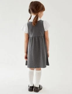 M&S Collection Dresses School Girls' Cotton Pinafore (2-12 Yrs) -SCHOOL UNIFORM Sales SD 04 T76 1773 T0 X EC 2