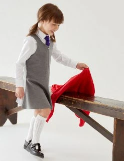 M&S Collection Dresses 2pk Girls' Regular Skater School Pinafores (2-12 Yrs)