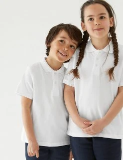 M&S Collection Polo-shirts 3pk Unisex Pure Cotton School Polo Shirts (2-16 Yrs)
