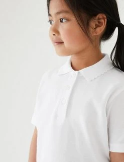 M&S Collection Polo-shirts 2pk Girls' Stain Resist School Polo Shirts (2-16 Yrs)