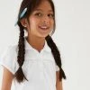 M&S Collection Polo-shirts 2pk Girls' Cotton Regular Fit School Polo Shirts (2-18 Yrs) -SCHOOL UNIFORM Sales SD 04 T76 2057 Z0 X EC 0