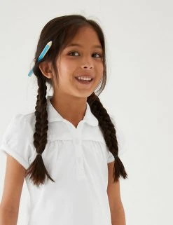 M&S Collection Polo-shirts 2pk Girls' Cotton Regular Fit School Polo Shirts (2-18 Yrs)