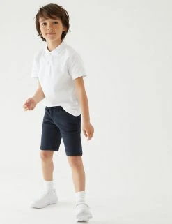 M&S Collection 2pk Unisex Sport School Shorts (2-16 Yrs) -SCHOOL UNIFORM Sales SD 04 T76 2400 F0 X EC 1