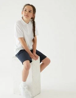 M&S Collection 2pk Unisex Sport School Shorts (2-16 Yrs) -SCHOOL UNIFORM Sales SD 04 T76 2400 F0 X EC 2