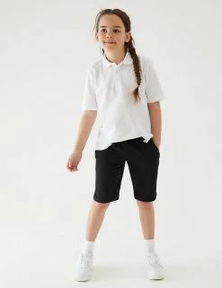 M&S Collection 2pk Unisex Sport School Shorts (2-16 Yrs) -SCHOOL UNIFORM Sales SD 04 T76 2400 Y0 X EC 2