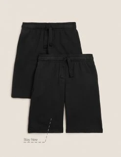 M&S Collection 2pk Unisex Sport School Shorts (2-16 Yrs) -SCHOOL UNIFORM Sales SD 04 T76 2400 Y0 X EC 90