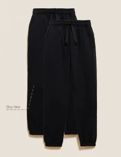 M&S Collection Trousers 2pk Unisex Regular Fit School Joggers (2-16 Yrs) -SCHOOL UNIFORM Sales SD 04 T76 2401 Y0 X EC 90
