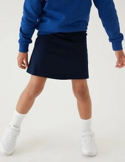 M&S Collection Shorts Girls' Cotton With Stretch Sports School Skorts (2-16 Yrs) -SCHOOL UNIFORM Sales SD 04 T76 2542 F0 X EC 2