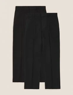 M&S Collection 2pk Boys' Easy Dressing School Trousers (3-18 Yrs) -SCHOOL UNIFORM Sales SD 04 T76 3635 Y0 X EC 90