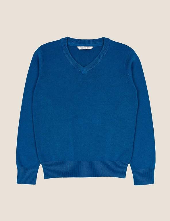 M&S Collection Jumpers Unisex Cotton Rich School Jumper (3-16 Yrs) 4 M&S Collection Jumpers Unisex Cotton Rich School Jumper (3-16 Yrs) - Image 2