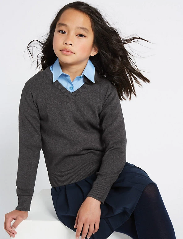M&S Collection Jumpers Unisex Cotton Rich School Jumper (3-16 Yrs) 12 M&S Collection Jumpers Unisex Cotton Rich School Jumper (3-16 Yrs) - Image 10
