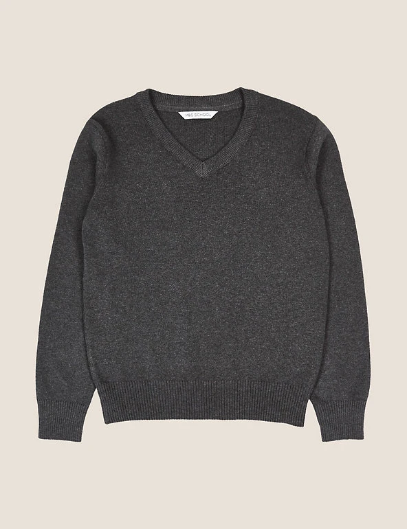 M&S Collection Jumpers Unisex Cotton Rich School Jumper (3-16 Yrs) 10 M&S Collection Jumpers Unisex Cotton Rich School Jumper (3-16 Yrs) - Image 8