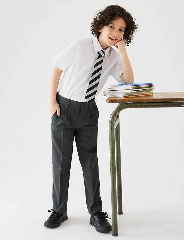 Boys' Regular Leg Plus Fit School Trousers (2-18 Yrs) 3 Boys' Regular Leg Plus Fit School Trousers (2-18 Yrs)