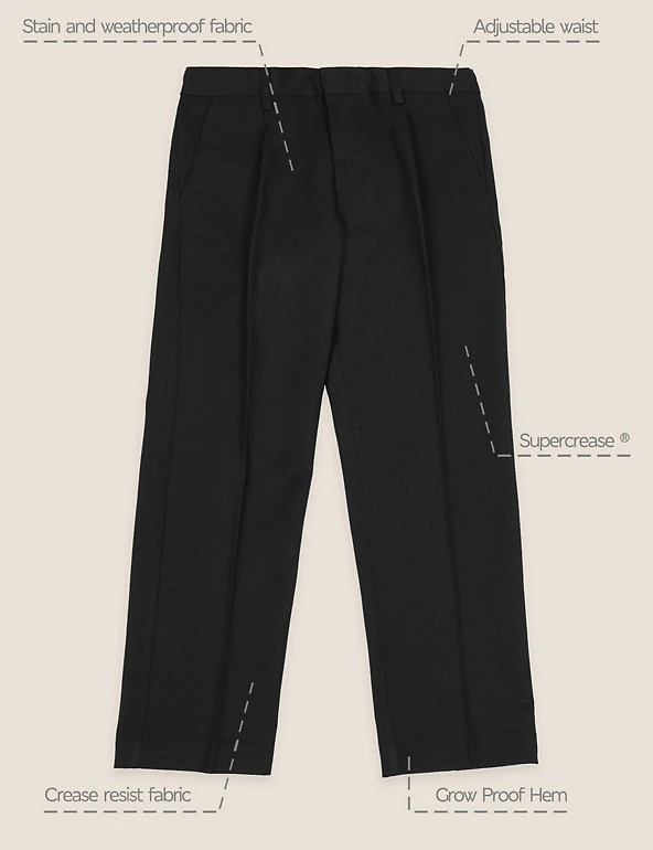 Boys' Regular Leg Plus Fit School Trousers (2-18 Yrs) 10 Boys' Regular Leg Plus Fit School Trousers (2-18 Yrs) - Image 8