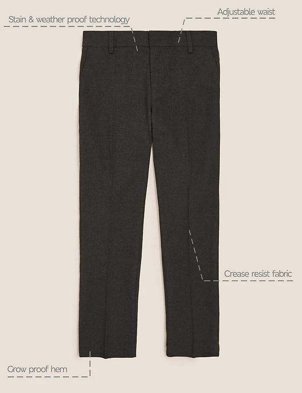 M&S Collection Boys' Skinny Leg School Trousers (2-18 Yrs) 17 M&S Collection Boys' Skinny Leg School Trousers (2-18 Yrs) - Image 15