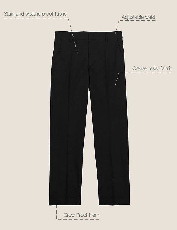 M&S Collection Boys' Slim Leg Slim Fit School Trousers (2-18 Yrs) 4 M&S Collection Boys' Slim Leg Slim Fit School Trousers (2-18 Yrs) - Image 2