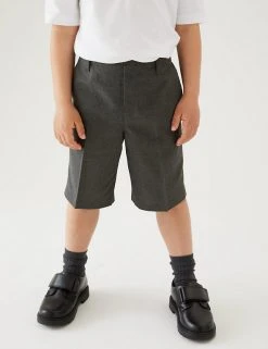 M&S Collection 2pk Boys' Easy Dressing School Shorts (3-14 Yrs) 10 M&S Collection 2pk Boys' Easy Dressing School Shorts (3-14 Yrs) -SCHOOL UNIFORM Sales SD 04 T76 4912 T0 X EC 1