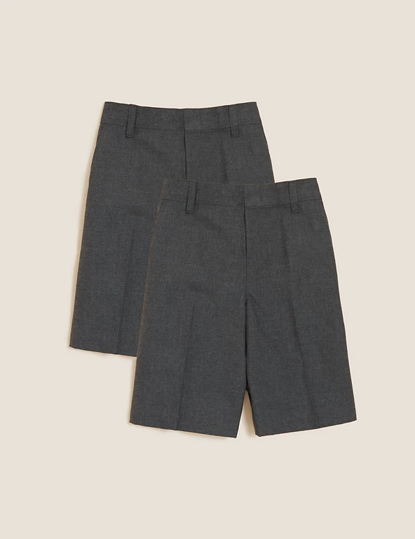 M&S Collection 2pk Boys' Easy Dressing School Shorts (3-14 Yrs) 4 M&S Collection 2pk Boys' Easy Dressing School Shorts (3-14 Yrs) - Image 2