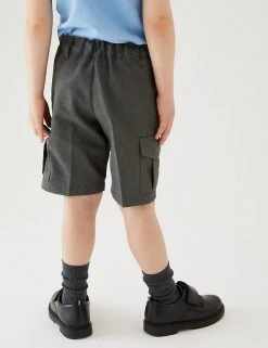 2pk Boys' Plus Fit Cargo School Shorts (4-14 Yrs) -SCHOOL UNIFORM Sales SD 04 T76 4953P T0 X EC 2