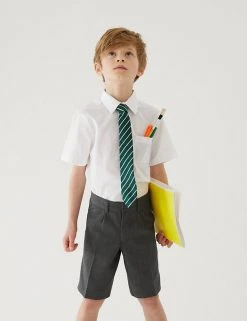 M&S Collection School 2pk Boys' Regular Leg Shorts (2-14 Yrs)