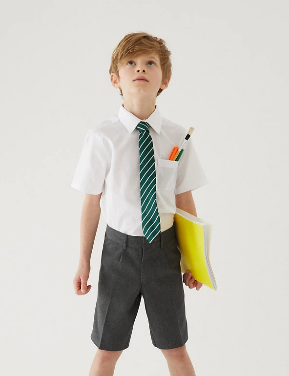 M&S Collection School 2pk Boys' Regular Leg Shorts (2-14 Yrs) 3 M&S Collection School 2pk Boys' Regular Leg Shorts (2-14 Yrs)