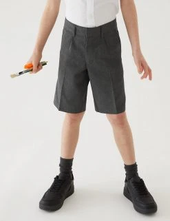 M&S Collection School 2pk Boys' Regular Leg Shorts (2-14 Yrs) 10 M&S Collection School 2pk Boys' Regular Leg Shorts (2-14 Yrs) -SCHOOL UNIFORM Sales SD 04 T76 4965 T0 X EC 1