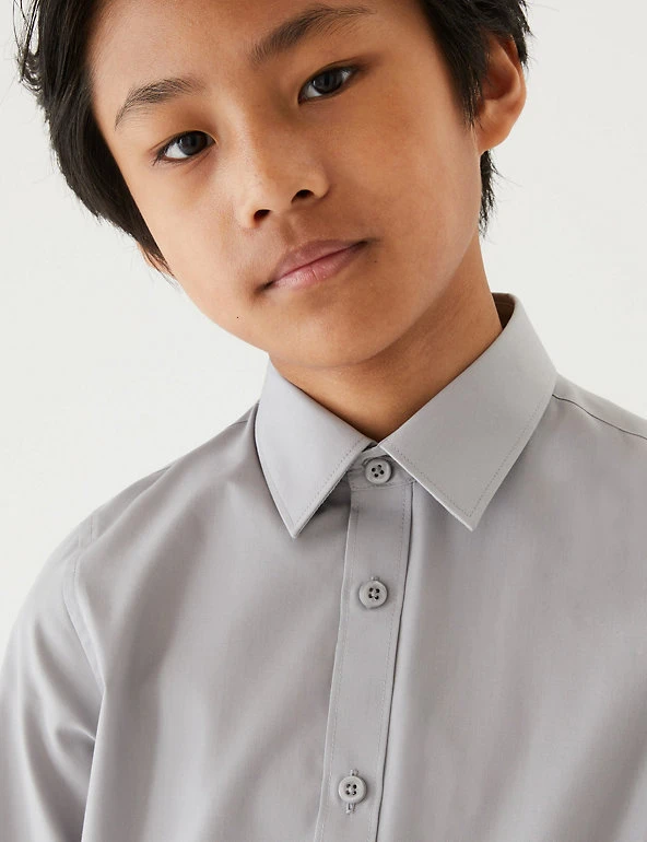 M&S Collection 3pk Boys' Easy Iron School Shirts (2-16 Yrs) 11 M&S Collection 3pk Boys' Easy Iron School Shirts (2-16 Yrs) - Image 9