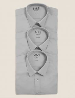 M&S Collection 3pk Boys' Easy Iron School Shirts (2-16 Yrs) 31 M&S Collection 3pk Boys' Easy Iron School Shirts (2-16 Yrs) -SCHOOL UNIFORM Sales SD 04 T76 5719 T0 X EC 7