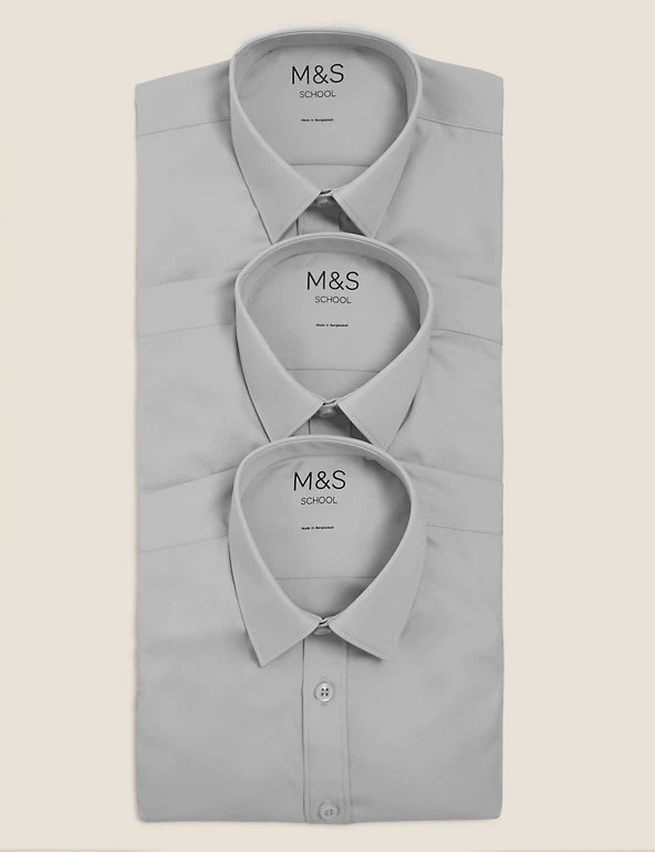 M&S Collection 3pk Boys' Easy Iron School Shirts (2-16 Yrs) 14 M&S Collection 3pk Boys' Easy Iron School Shirts (2-16 Yrs) - Image 12