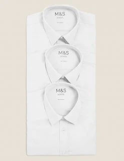 M&S Collection 3pk Boys' Easy Iron School Shirts (2-16 Yrs) 24 M&S Collection 3pk Boys' Easy Iron School Shirts (2-16 Yrs) -SCHOOL UNIFORM Sales SD 04 T76 5719 Z0 X EC 7
