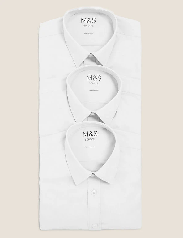 M&S Collection 3pk Boys' Easy Iron School Shirts (2-16 Yrs) 7 M&S Collection 3pk Boys' Easy Iron School Shirts (2-16 Yrs) - Image 5