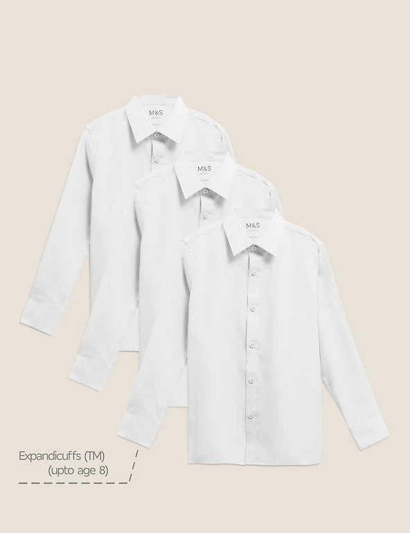 M&S Collection 3pk Boys' Easy Iron School Shirts (2-16 Yrs) 4 M&S Collection 3pk Boys' Easy Iron School Shirts (2-16 Yrs) - Image 2