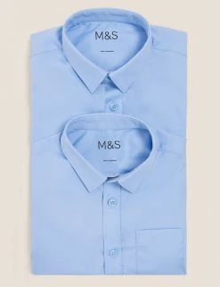 M&S Collection 2pk Boys' Non-Iron School Shirts (2-18 Yrs) 25 M&S Collection 2pk Boys' Non-Iron School Shirts (2-18 Yrs) -SCHOOL UNIFORM Sales SD 04 T76 5768 E0 X EC 7