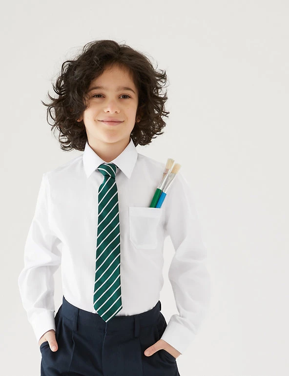 M&S Collection 2pk Boys' Non-Iron School Shirts (2-18 Yrs) 3 M&S Collection 2pk Boys' Non-Iron School Shirts (2-18 Yrs)