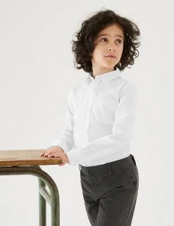 M&S Collection 2pk Boys' Slim Fit Non-Iron School Shirts (2-18 Yrs)