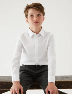 M&S Collection 3pk Boys' Easy Dressing Easy Iron School Shirts (3-18 Yrs)