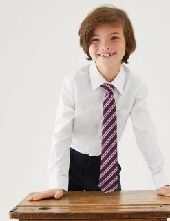 M&S Collection 2pk Boys' Cotton Regular Fit School Shirts (2-18 Yrs)