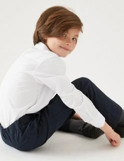 M&S Collection 2pk Boys' Cotton Regular Fit School Shirts (2-18 Yrs) -SCHOOL UNIFORM Sales SD 04 T76 5777S Z0 X EC 2