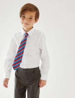 M&S Collection Boys' 5pk Regular Fit Easy To Iron School Shirts (2-18 Yrs)