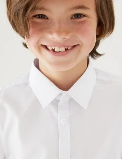 M&S Collection 3pk Boys' Slim Easy Iron School Shirts (2-16 Yrs) -SCHOOL UNIFORM Sales SD 04 T76 5813 Z0 X EC 1