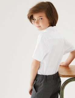 M&S Collection 3pk Boys' Slim Easy Iron School Shirts (2-16 Yrs) -SCHOOL UNIFORM Sales SD 04 T76 5813 Z0 X EC 2