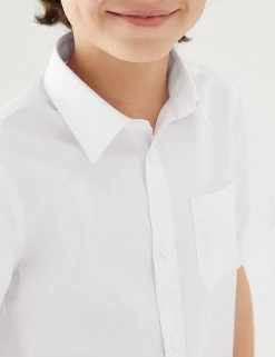 M&S Collection 2pk Boys' Non-Iron School Shirts (2-18 Yrs) -SCHOOL UNIFORM Sales SD 04 T76 5871 Z0 X EC 1