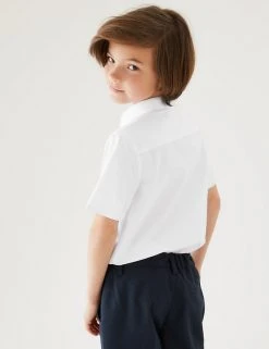 M&S Collection 2pk Boys' Non-Iron School Shirts (2-18 Yrs) -SCHOOL UNIFORM Sales SD 04 T76 5871 Z0 X EC 2