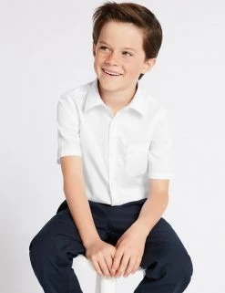 M&S Collection 2pk Boys' Slim Fit Non-Iron School Shirts (2-18 Yrs)