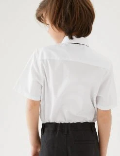 M&S Collection 2pk Boys' Cotton Regular Fit School Shirts (2-18 Yrs) -SCHOOL UNIFORM Sales SD 04 T76 5888S Z0 X EC 2